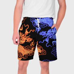 Мужские шорты 3D Парящие неоновые драконы