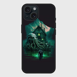 Чехол силиконовый для Apple iPhone 15 матовый Дом на озере