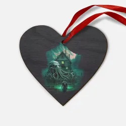 Деревянная игрушка Сердце Дом на озере