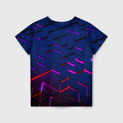 Детская футболка 3D Неоновые треугольники с подсветкой, цвет 3D печать - фото 2