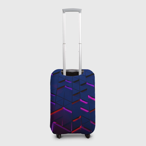 Чехол для чемодана 3D Неоновые треугольники с подсветкой, цвет 3D печать - фото 2