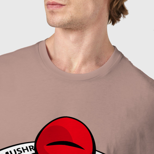 Мужская футболка хлопок Марио с газетой, цвет пыльно-розовый - фото 6