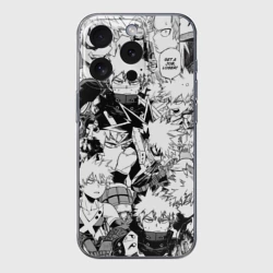 Чехол для iPhone 15 Pro Max силиконовый с защитой камеры Кацуки Бакуго - Моя геройская академия