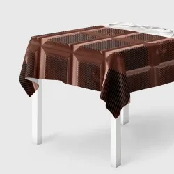 Скатерть 3D Темная плитка шоколада в обертке