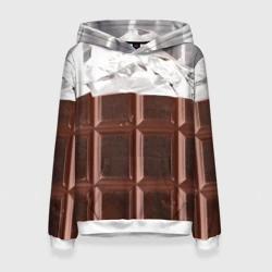 Женская толстовка 3D Темная плитка шоколада в обертке