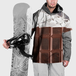 Накидка на куртку 3D Темная плитка шоколада в обертке