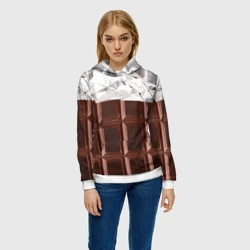 Женская толстовка 3D Темная плитка шоколада в обертке - фото 2