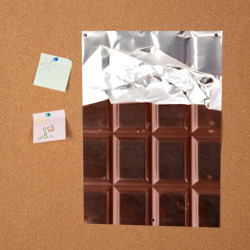 Постер Темная плитка шоколада в обертке - фото 2