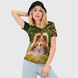 Женская футболка 3D Slim Шелти в траве - фото 2