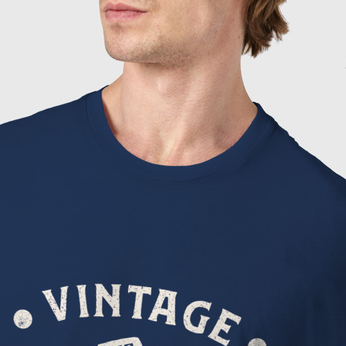 Мужская футболка хлопок Винтаж 1974 ограниченный выпуск, цвет темно-синий - фото 6