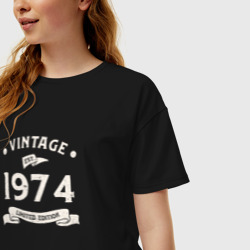 Женская футболка хлопок Oversize Винтаж 1974 ограниченный выпуск - фото 2