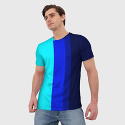 Мужская футболка 3D Контрастные вертикальные полосы - фото 2