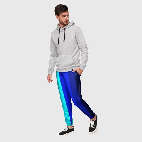 Мужские брюки 3D Контрастные вертикальные полосы, цвет 3D печать - фото 3