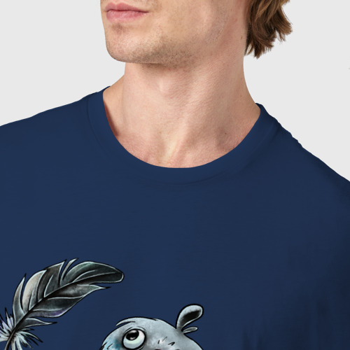 Мужская футболка хлопок с принтом Чокнутый голубь, фото #4