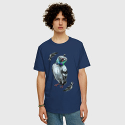 Мужская футболка хлопок Oversize Чокнутый голубь - фото 2