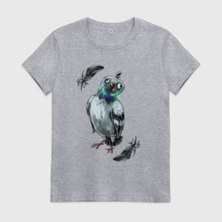 Женская футболка хлопок Чокнутый голубь