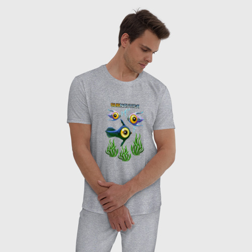 Мужская пижама хлопок с принтом Subnautica, фото на моделе #1