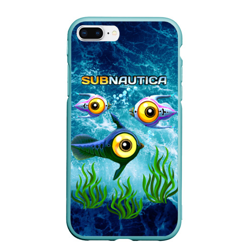 Чехол для iPhone 7Plus/8 Plus матовый Subnautica, цвет мятный