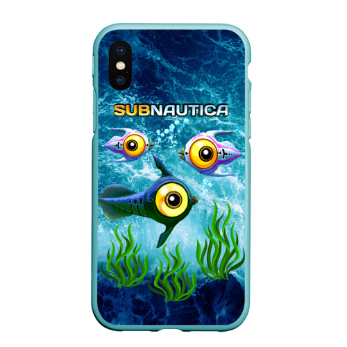 Чехол для iPhone XS Max матовый Subnautica, цвет мятный