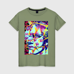 Женская футболка хлопок Andy Warhol - pop art  self-portrait