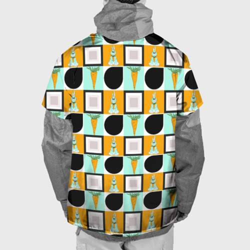 Накидка на куртку 3D Зайка и морковка, геометрический паттерн, цвет 3D печать - фото 2