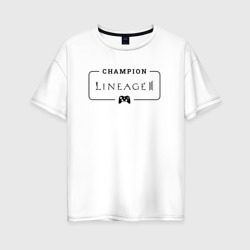 Женская футболка хлопок Oversize Lineage 2 gaming champion: рамка с лого и джойстиком