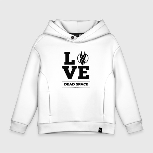 Детское худи Oversize хлопок Dead Space love classic, цвет белый