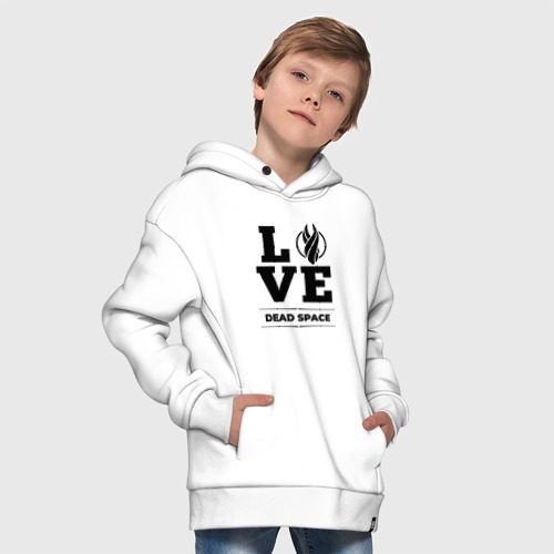 Детское худи Oversize хлопок Dead Space love classic, цвет белый - фото 9