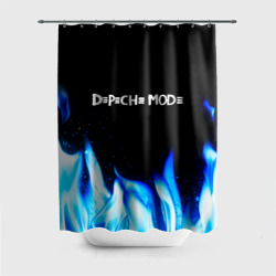 Штора 3D для ванной Depeche Mode blue fire