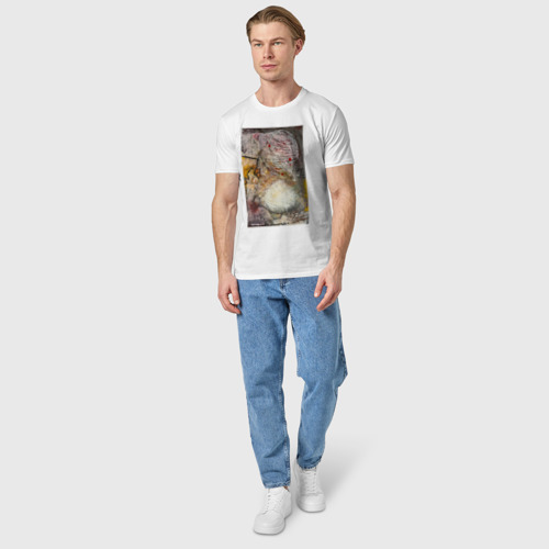 Мужская футболка хлопок Autumn abstraction, цвет белый - фото 5