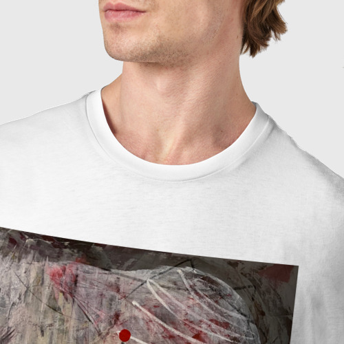 Мужская футболка хлопок Autumn abstraction, цвет белый - фото 6