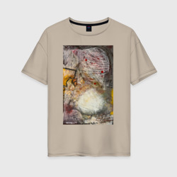 Женская футболка хлопок Oversize Autumn abstraction