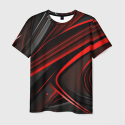 Мужская футболка 3D Black and red    abstract