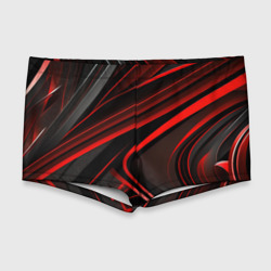 Мужские купальные плавки 3D Black and red    abstract