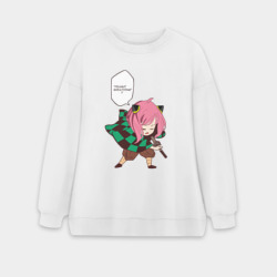 Женский свитшот oversize без начеса хлопок Peanut breathing