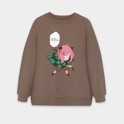Женский свитшот oversize без начеса хлопок Peanut breathing