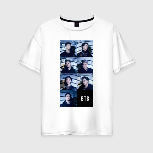 Женская футболка из хлопка оверсайз с принтом We are bulletproof BTS, вид спереди №1
