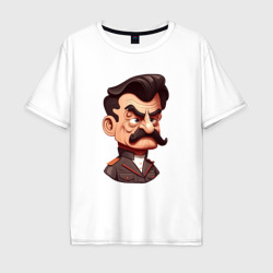 Мужская футболка хлопок Oversize Сталин мультяшный