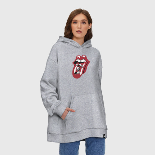 Худи SuperOversize хлопок Rolling Stones pills, цвет меланж - фото 3