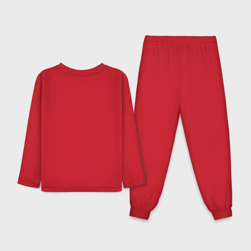 Детская пижама с лонгсливом хлопок с принтом Ronaldo color, вид сзади #1