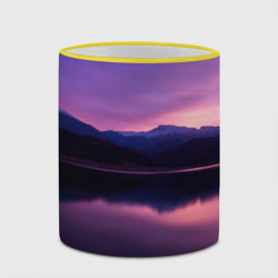 Кружка с полной запечаткой Тёмное фиолетовое небо и озеро - фото 2
