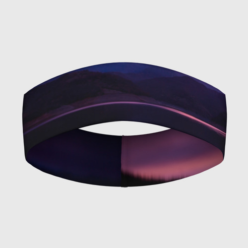 Повязка на голову 3D Тёмное фиолетовое небо и озеро