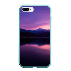 Чехол для iPhone 7Plus/8 Plus матовый Тёмное фиолетовое небо и озеро