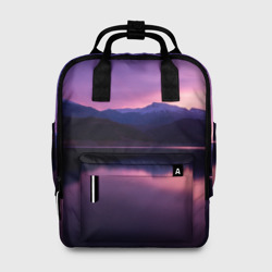 Женский рюкзак 3D Тёмное фиолетовое небо и озеро