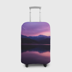 Чехол для чемодана 3D Тёмное фиолетовое небо и озеро
