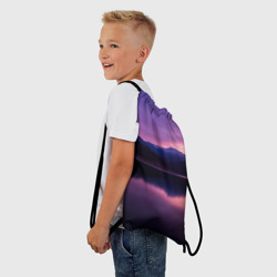 Рюкзак-мешок 3D Тёмное фиолетовое небо и озеро - фото 2