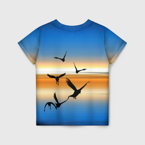 Детская футболка 3D Вороны на закате, цвет 3D печать - фото 2