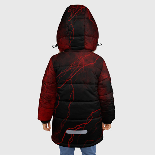 Зимняя куртка для девочек 3D с принтом Контр Страйк 2 - Молния, вид сзади #2