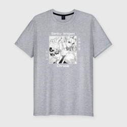 Мужская футболка хлопок Slim Сенку Ишигами и Хром - Доктор стоун