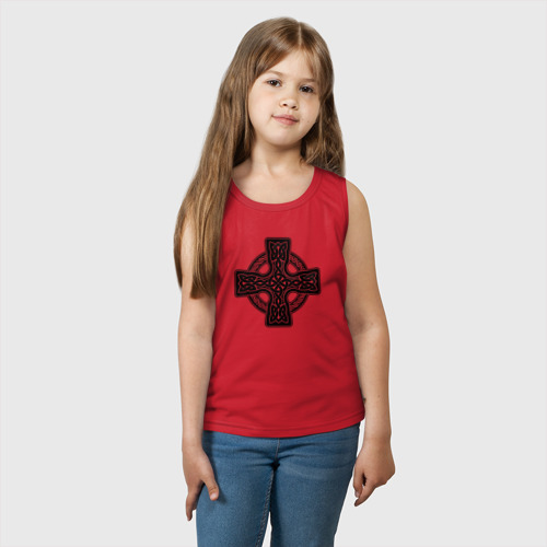 Детская майка хлопок Кельтский крест, цвет красный - фото 3